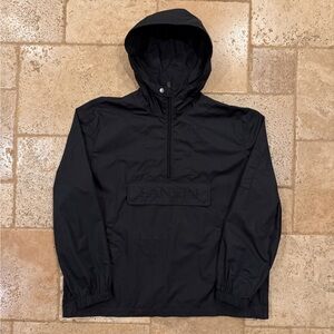 Lanvin Nylon Logo Anorak Black Hooded Windbreaker Jacket